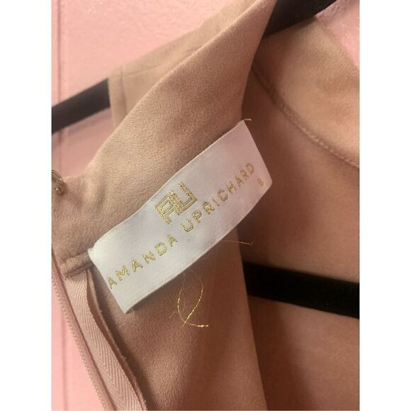 Amanda Uprichard Women's Sleeveless A-Line High Neck Mini Dress Tan Small - Picture 4 of 5